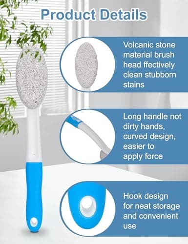 Yosoo Health Gear Toilet Pumice Cleaning Stone with Handle, Limescale Remover, Water Ring Stain Remover for Toilet Bowls — view 2