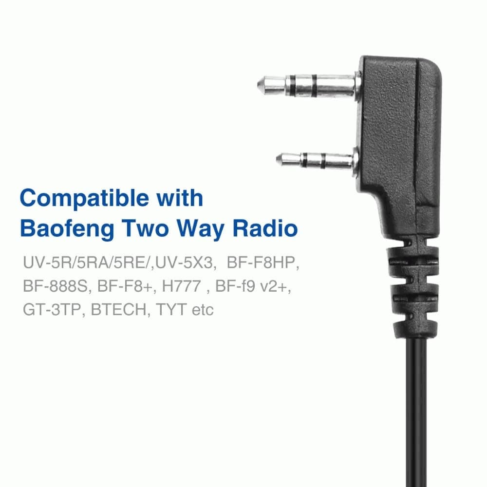 TECHZOCO Micrófono Altavoz para Walkie Talkie, micrófono para walkie Talkie, Compatible con BaoFeng BF-F8HP UV-5R UV-5R Plus GT-3 BF-888s Radio con suspensión de micrófono, Led Rojo — view 3