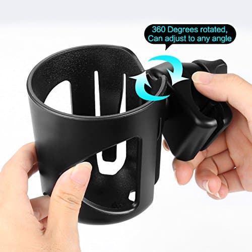 Accmor Stroller Cup Holder, Universal Cup Holder for Walker Wheelchair Bike, 360° Rotatable Stroller Cup Holder Attachment Accessories for Walker, Wheelchair, Scooter — view 4