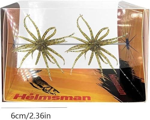4Pcs Sea Urchin Soft Bait | Realistic Fuzzy Dice Fishing Lure for Bass & Perch | Floating TPR Swimbait with Reflective Stars | 6 Colors Artificial Worm Bait for Saltwater & Freshwater (Style B) — view 7