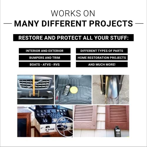 CAR GUYS Plastic Restorer | Bring Plastic, Rubber, and Vinyl Back to Life! | User Friendly Trim Restorer | Safe Auto Detailing Supplies | 8 Oz Kit with Foam Applicator — view 3