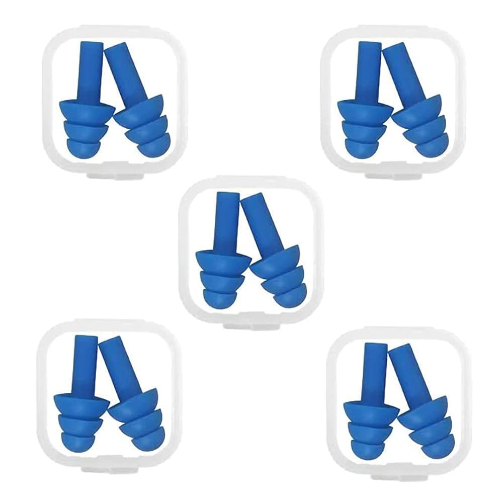5 Pares Tapones para Oídos de Silicona, Reutilizables para Reducir Ruidos, Impermeables, para Natación, Dormir, Trabajar, Estudiar, Lugares Ruidosos — view 6