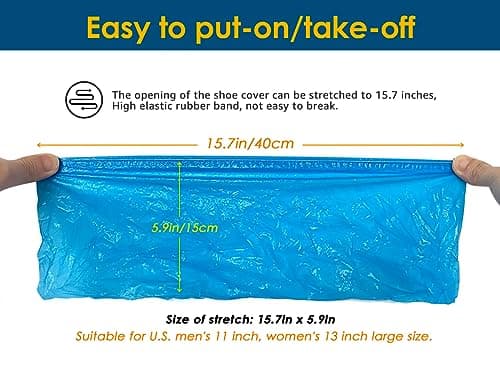 Shoe Covers Disposable - 200 Pack (100 pairs) Premium Shoe & Boot Covers Non-slip Shoe Booties for Guest Repairman, Fits Up to US Men's 11 & US Women's 13 — view 5