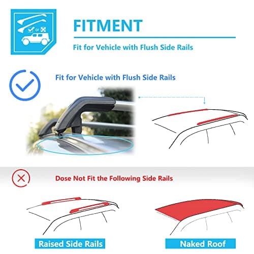 Anti-Theft Roof Racks Cross Bars for Hyundai Kona N EV 2018-2023, Lockable Adjustable Cross Rails — view 2