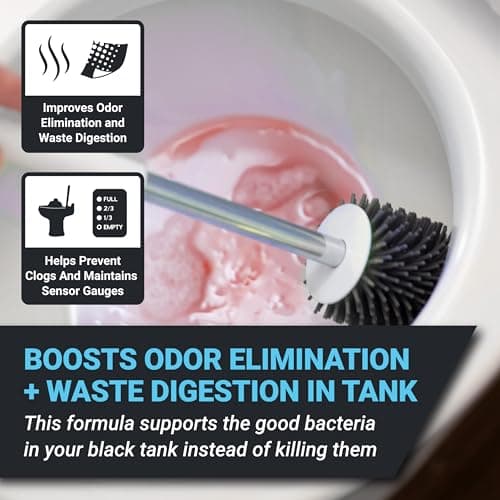 Unique Scrub-It Foaming RV Toilet Cleaner - Pink Pomelo Scent, 6 Count Stick Packs, Premeasured, No-Mess, Grab-N-Go Powder Removes Stains from RV Toilet Bowls, Helps Lubricate Valves and Seals — view 5