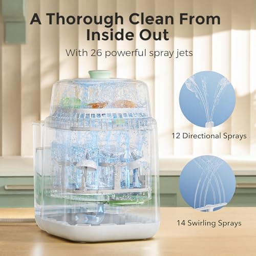 Momcozy KleanPal Pro Baby Bottle Washer, Sterilizer & Dryer - All-in-One Cleaning Machine for Bottles, Pump Parts & Baby Essentials - Time-Saving & Effortless Care — view 2