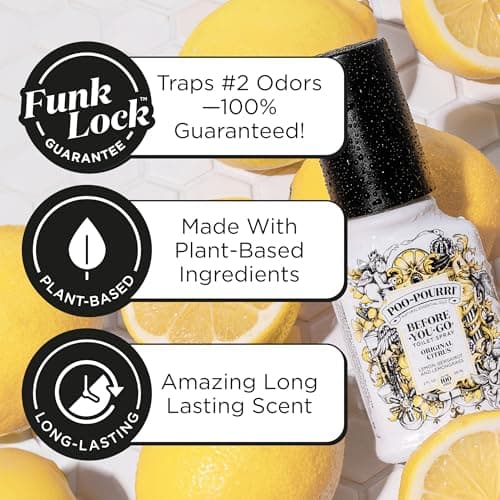 Poo-Pourri Before-You-Go Toilet Spray, Original Citrus, 4 Fl Oz, Up to 200 Uses, Bathroom Odor Deodorizer, Plant-Based with Essential Oils, for Home or Work, Lemon, Bergamot and Lemongrass Scent — view 2