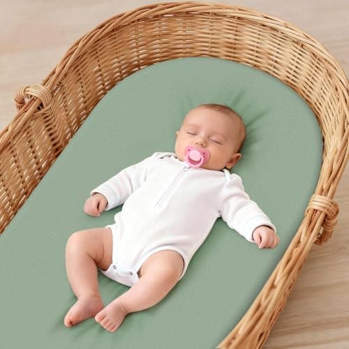 IOCCLH Baby Bassinet Sheets for Baby Boy Girls,4-Pack Fitted Bassinet Sheets Set Compatible with Halo Bassinest Swivel Sleeper,Baby Delight,Angelbliss, 32"X16" (Animal World)