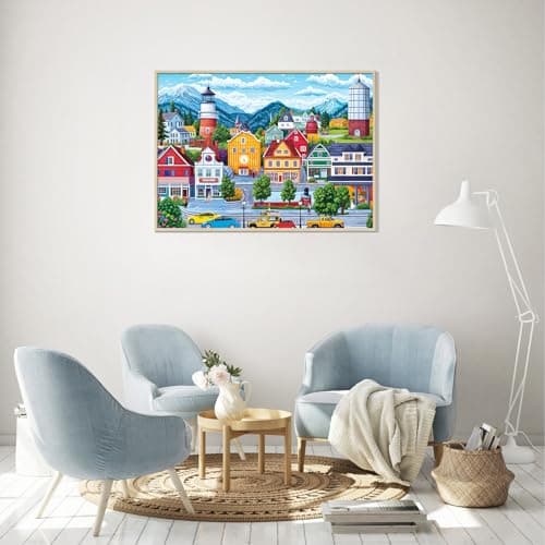 Jigsaw Puzzles for Adults 1000 Piece Puzzle for Adults 1000 Pieces Puzzle 1000 Pieces-Comfortable Small Town Living — view 3