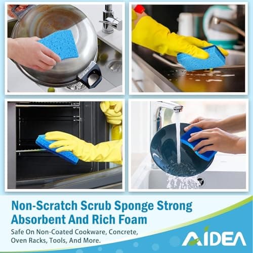 AIDEA Non Scratch Scrub Sponge, 24Count, Sponges for Dishes, Sponges Kitchen, Cleaning Sponge, Cleans Fast Without Scratching, Stands Up to Stuck-on Grime, Cleaning Power for Everyday Jobs — view 5