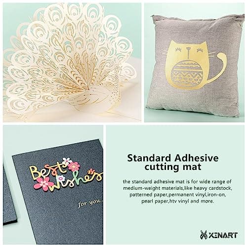 Xinart StandardGrip Cutting Mat for Cricut Maker 3/Maker/Explore 3/Air 2/Air/One(12x12 Inch, 3 Mats) Standard Adhesive Sticky Green Quilting Cricket Cutting Mats Replacement Accessories for Cricut — view 2
