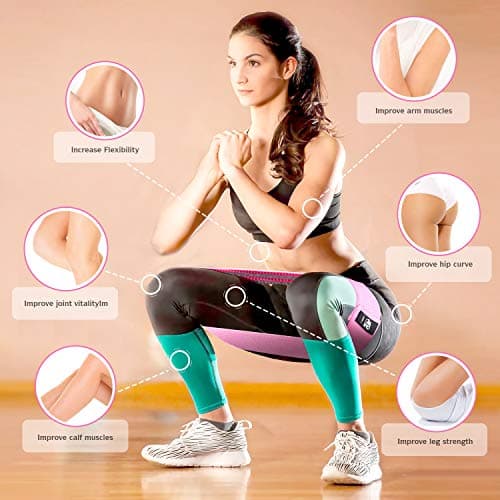 CFX Resistance Bands 3 Sets, Premium Exercise Loops with Non-Slip Design for Hips & Glutes, 3 Resistance Level Workout Booty Bands for Women and Men — view 5