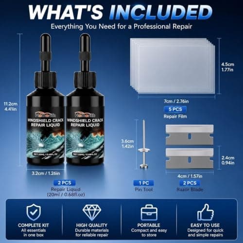 Bighero 2026 Upgrade Windshield Crack Repair Kit, Car Windshield Crack Repair Kit for Cracks, Chips & Bullseye – DIY Glass Repair for Auto Windows, Mirrors, Glasses — view 2