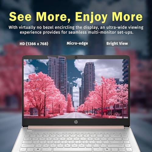 HP Stream 14" HD Laptop, Intel Processor N150, 4GB RAM, 128GB UFS, Intel Graphics, Webcam, Wi-Fi 6, Long Battery Life, Copilot, Windows 11 S, Gold (Renewed) — view 2