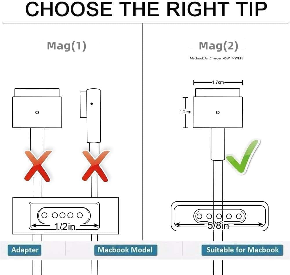 Mac Book pro Charger, 85W T-Tip Adapter Power Adapter MagS Safe 2 Mac Air Charger Compatible with MacBook Pro 17/15/13 Inch (After Mid 2012 or Later) — view 2