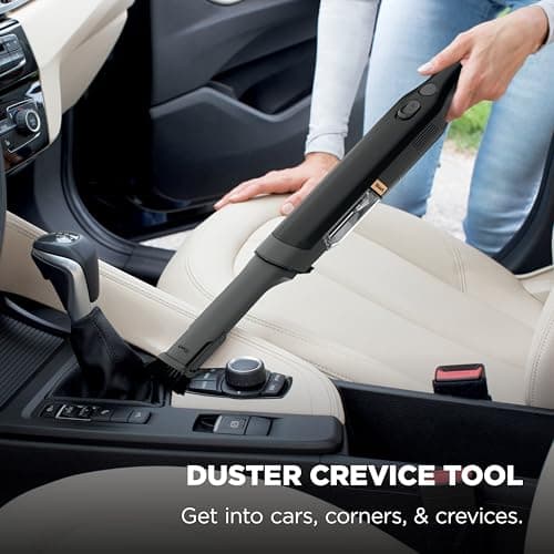 Shark WANDVAC Cordless Hand Vac, Lightweight, Versatile and Portable at 1.4 lbs., Powerful Suction for Pet Hair, Charging Dock, One-Touch Empty for Car & Home, Duster Crevice Tool, Black, WV201BK — view 6
