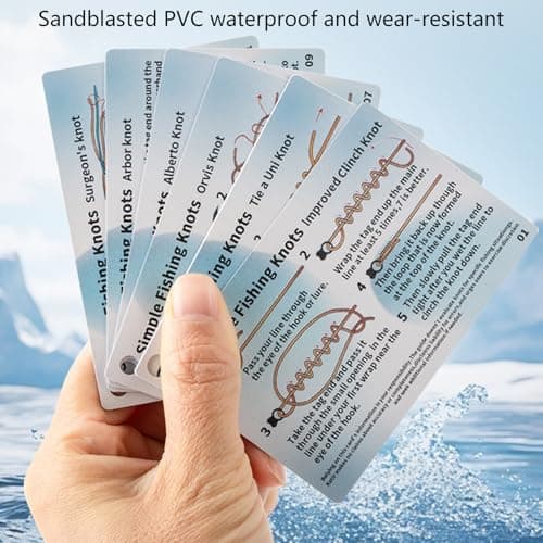 1 Set Fishing Knot Tutorial Knot Guide Cards Including 12 Step by Step Diagrams Practical Design for Outdoor Knots Guide Card — view 7