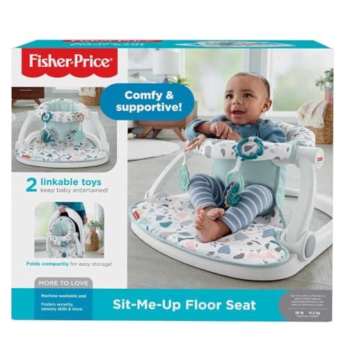 Fisher-Price Portable Baby Chair Sit-Me-Up Floor Seat with Removable Newborn Activity Toys & Pacific Pebble Machine Washable Pad​ — view 5