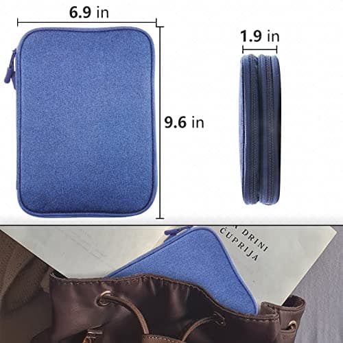 Teskyer Cable Organizer Bag, Portable Travel Cord Organizer case, All in One Waterproof Electronics Accessories Storage Bag for Cables, Chargers, Earphones, Hard Drives, 9.6 x 6.9 inch (Navy Blue) — view 5