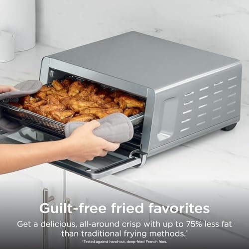 Ninja Air Fryer Toaster Oven Combo | 8-in-1 Functionality | Flip Up & Away for Storage Space | Air Fry Basket, Sheet Pan, Wire Rack & Removable Crumb Tray |1800 Watt | Stainless Steel | SP151 — view 6