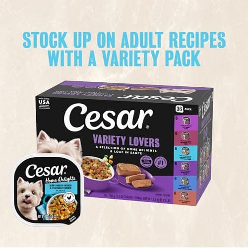 Cesar Wet Dog Food Home Delights & Classic Loaf in Sauce, Variety Pack, 3.5 oz, 36 Count (Pack of 1) — view 13