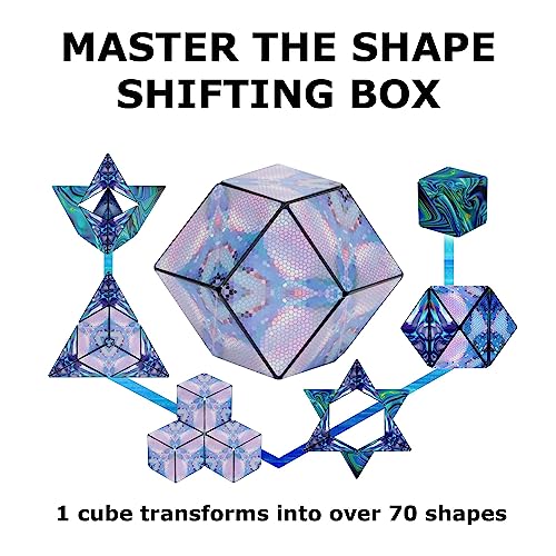 SHASHIBO Shape Shifting Box - Award-Winning, Patented Fidget Box w/ 36 Rare Earth Magnets - Transforms Into Over 100 Shapes, Download Fun in Motion Toys Mobile App (Artist Series - Mystic Ocean) — view 4