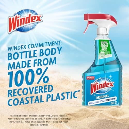 Windex Glass and Window Cleaner Spray Bottle, Packaging Designed to Prevent Leakage and Breaking, Surface Cleaning Spray, Original Blue Scent, 23 Fl Oz — view 6