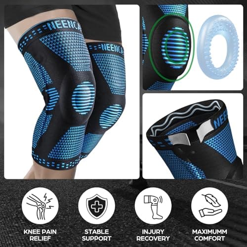 NEENCA Professional Knee Brace for Pain Relief, Medical Knee Support with Patella Pad & Side Stabilizers, Compression Knee Sleeve for Meniscus Tear, ACL, Joint Pain, Runner, Workout - FSA/HSA Eligible — view 2
