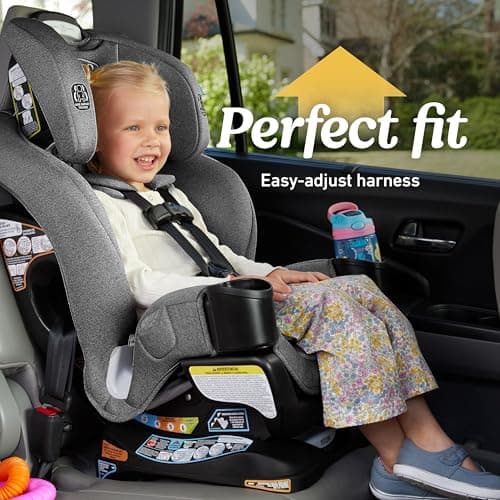 Graco Extend2Fit 3-in-1 Convertible Car Seat, 3 Modes – Rear Facing, Forward Facing Baby Car Seat and Highback Booster Seat, Adjustable Extension Panel for Extra Legroom, Ashten — view 5