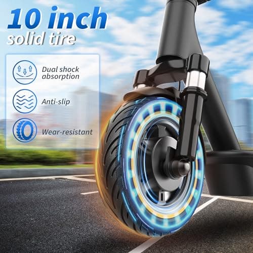 Electric Scooter, 350W Scooter, 19 MPH Max Speed & 15/23 Miles Range, Quick Folding Design, 8.5" Solid Tire, Comfortable Riding, Widened Deck, Cruise Control, Smart APP — view 5