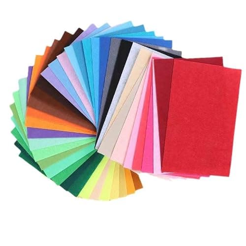 Meitola Felt Fabric Sheet 4"x4" (10 * 10cm) DIY Hand Sewn Patches on Fabrics, Various Colored Polyester Felt Fabrics for Art and Crafts, Party Decorations, 1mm Thick — view 4