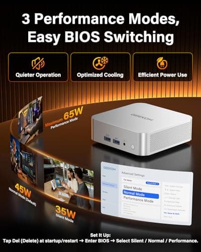 GEEKOM A8 Mini PC, Ryzen 7 8745HS, 16GB DDR5 Upgradeable RAM, 1TB SSD — view 5