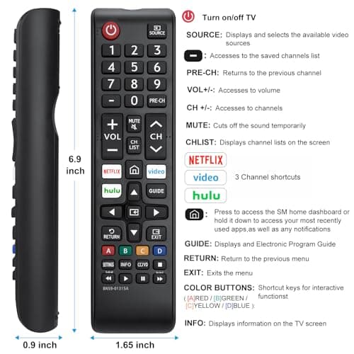 【Pack of 2】 New Universal Remote for All Samsung TV Remote, Replacement Compatible for All Samsung Smart TV, LED, LCD, HDTV, 3D, Series TV — view 6
