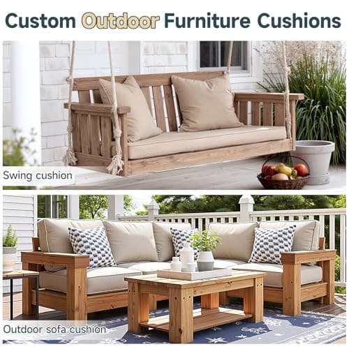BayHomes Custom Size Bench Cushion for Indoor/Outdoor Patio Furniture/Window Seat Cushions.Premium 75D High-Resilience Foam.Waterproof (Custom Sizes/Colors/Non-Slip Method) — view 6