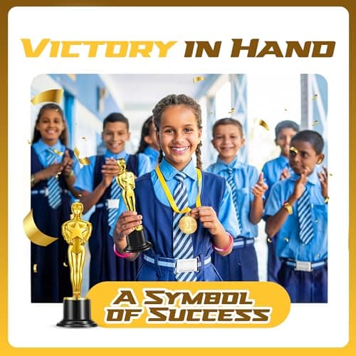 Bedwina 6" Gold Award Trophies - Pack of 12 Bulk Golden Statues Party Award Trophy, Party Decorations and Appreciation Gifts — view 3