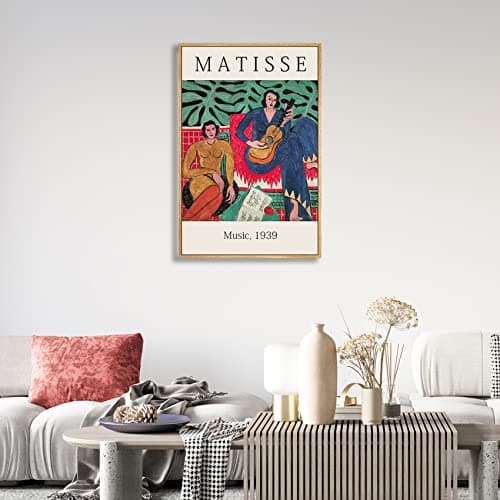 Matisse Wall Art Framed Mid Century Modern Wall Art Decor Aesthetic Pictures - Minimalist Canvas Prints - Gallery Henri Matisse Canvas painting 12"x16" Natural Framed — view 4