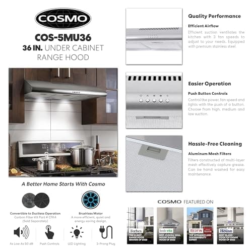 36 in. Delta Coll Ducted Under Cabinet Range Hood, Mesh Filters, Stainless — view 2