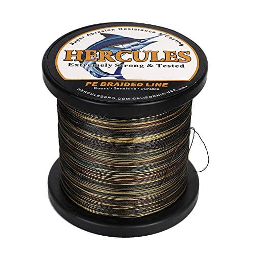 HERCULES Super Strong 1000M 1094 Yards Braided Fishing Line 70 LB Test for Saltwater Freshwater PE Braid Fish Lines 4 Strands - Camouflage, 70LB (31.8KG), 0.44MM — view 3