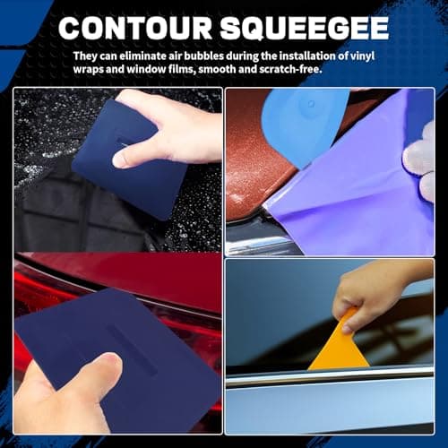 Arayker Car Wrap Tool Kit Vehicle Wrapping Tools Vinyl Wrap Applicator Tool Kit Window Tint Tools with Gloves & Vinyl Wrap Magnetic Holder for Car Wrapping, Window Tinting — view 2
