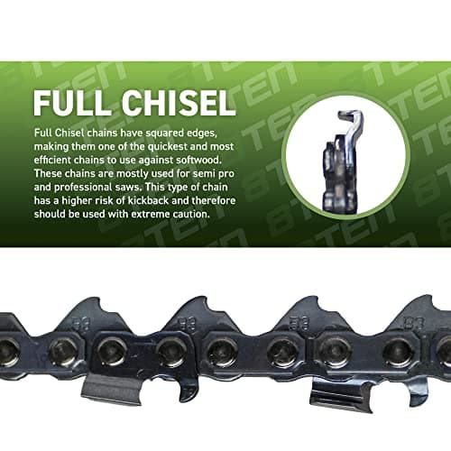 8TEN Chainsaw Chain for Husqvarna 254 455 340 351 353 350 55 455 Rancher Poulan Jonsered Echo 16 inch .050 .325 66DL (1 Pack) — view 3
