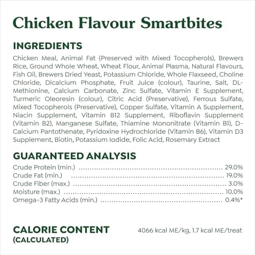 GREENIES Feline SMARTBITES Cat Treats Natural Dental Care, Chicken Flavour, 2.1oz Pouch — view 6