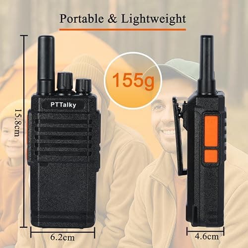 PTTalky Walkie Talkies for Adults FR2, Long Range 2 Way Radios,USB-C Charging, Compact Walkie Talkie for Warehouse Factory(10 Pack) — view 2
