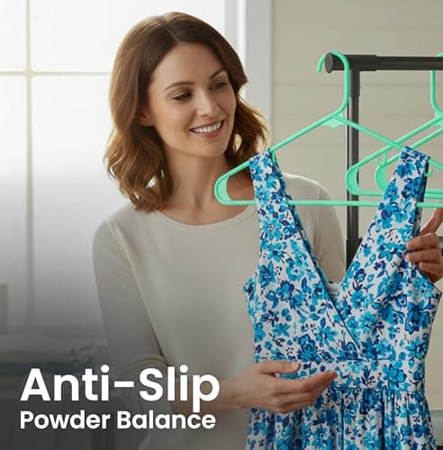 Utopia Home Plastic Hangers 50 Pack - Clothes Hanger with Hooks - Durable & Space Saving (Aqua) — view 6