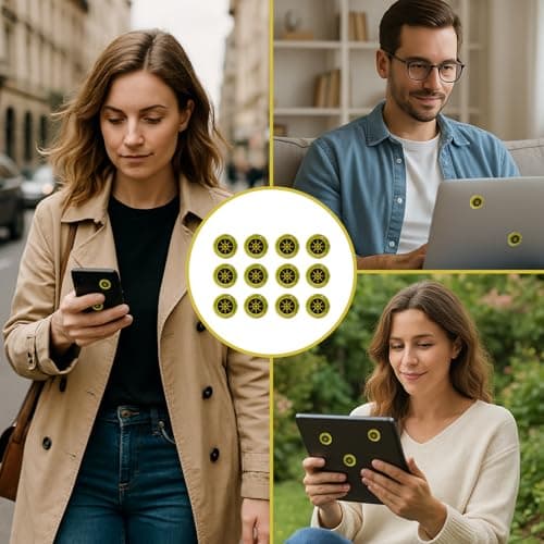 12 Pcs Emf Blocker for Cell Phone,Radiation Blocker for Cell Phone,Emf Stickers,A Practical Gift for Tech Lovers for Smart Phones/Tablets/Laptops Electronic Devices Blockers(Gold) — view 4