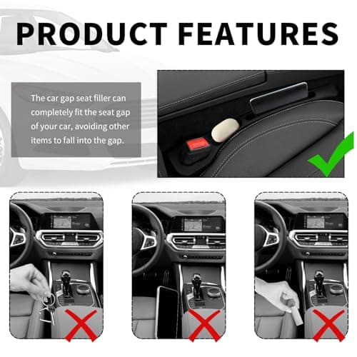 2PCS Upgrade Car Seat Gap Filler Organizer,Car Gap Filler Organizer with Storage Space for Filling Gaps & Storing Items,Versatile Car Accessories Gap Filler for Car Fit Most Vehicles (Black) — view 3