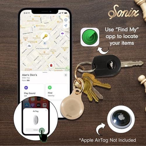 Sonix Case for Apple AirTags with Gold Carabiner | Hard Cover Protective Case Holder Keychain | Jelly Apricot — view 2