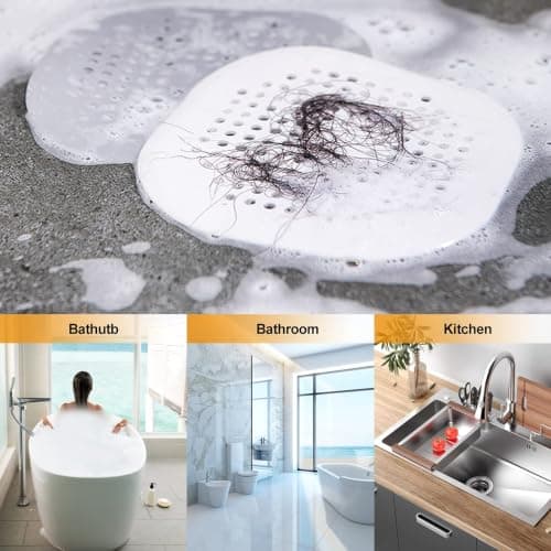 Bovinde Hair Drain Catcher,Square Cover for Shower 2 Pack (Black) — view 5