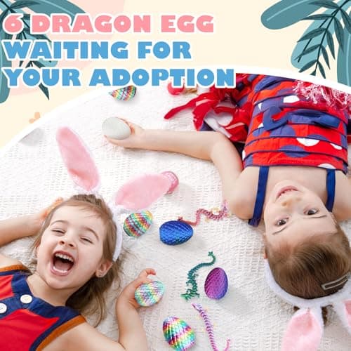 6PCS 3D Printed Dragon Eggs with Dragon Inside, Easter Basket Stuffers Mini Mystery Crystal Egg Fidget Toy, Surprise 3D Printed Animals Toy — view 5