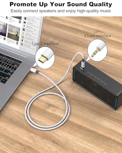 Aux to USB C, Aux Cord to USB C to 3.5mm Audio Headphone Jack Adapter [2 Pack, 4FT], Hi-Fi DAC Dongle Aux Cord Compatible with iPhone 17/16/15 Pro Max, Samsung S25/S24/S23, iPad Pro, Pixel, Car Stereo — view 5