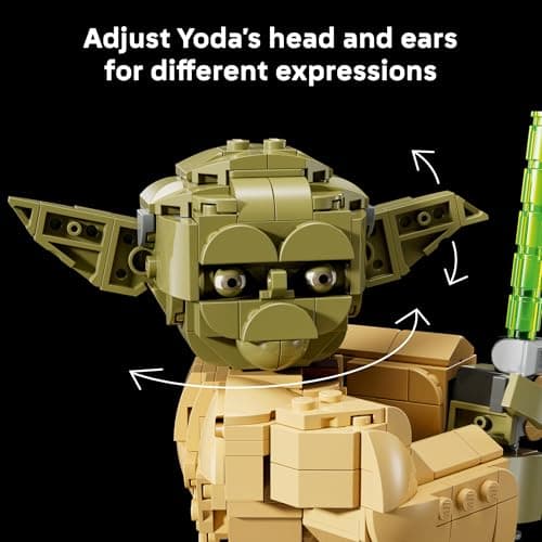 LEGO Star Wars: Attack of the Clones Yoda Bust with Lightsaber - Collectible Building Set for Adults, Ages 18+ - Star Wars Gift for Men & Women - Bedroom or Shelf Decor - 75438 — view 4